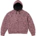 Supreme Faux Shearling Lined Zip Up Hooded Sweater - Pink Mélange (front)