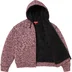 Supreme Faux Shearling Lined Zip Up Hooded Sweater - Pink Mélange (front)
