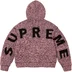 Supreme Faux Shearling Lined Zip Up Hooded Sweater - Pink Mélange (front)