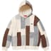 Supreme Faux Shearling Zip Up Hooded Sweatshirt - Natural (front)