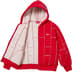 Supreme Faux Shearling Zip Up Hooded Sweatshirt - Red (front)