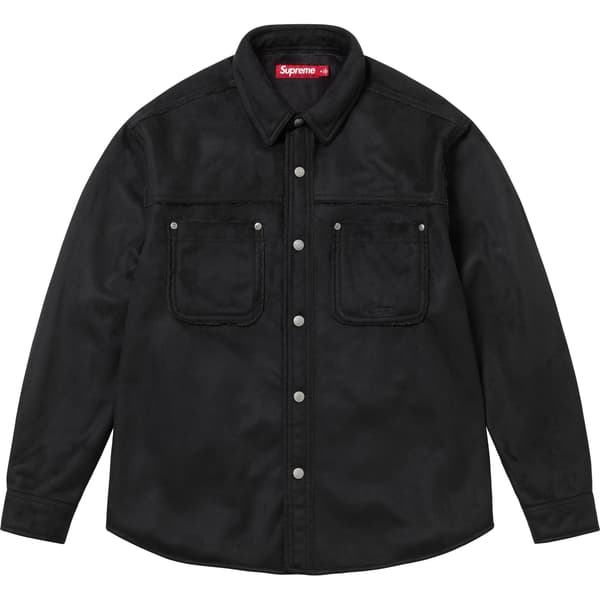 Supreme Faux Suede Snap Shirt - Black (front)