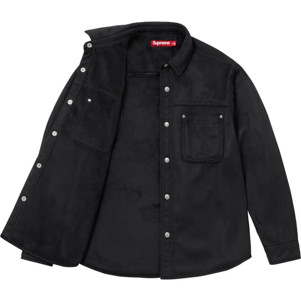 Supreme Faux Suede Snap Shirt - Black (front)