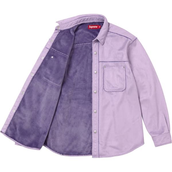 Supreme Faux Suede Snap Shirt - Lavender (front)