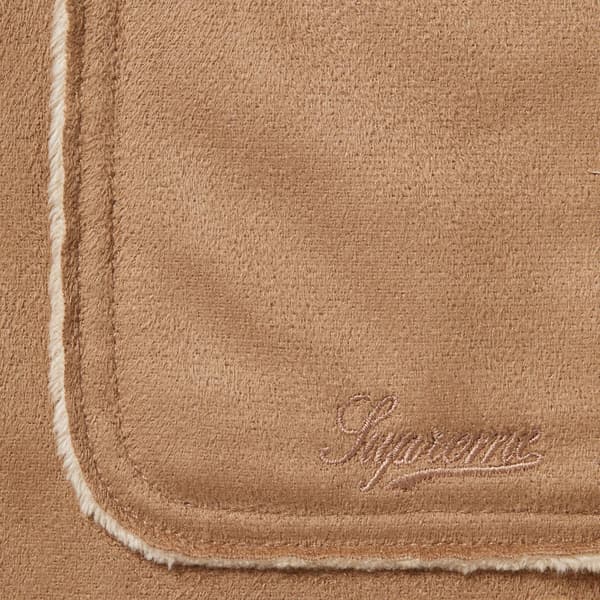 Supreme Faux Suede Snap Shirt - Tan (front)