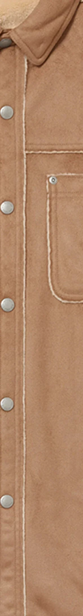 Supreme Faux Suede Snap Shirt - Tan (front)
