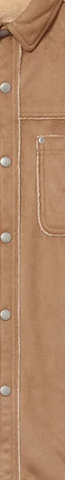 Supreme Faux Suede Snap Shirt - Tan (front)