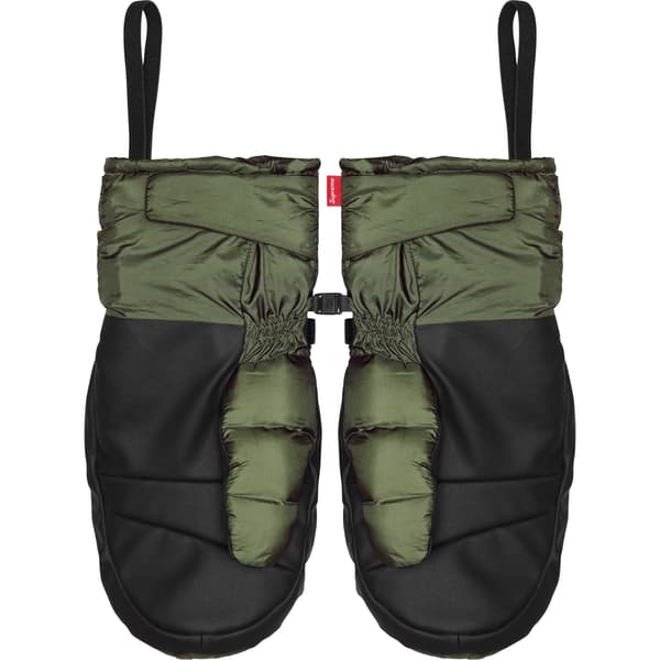 Supreme Featherweight Down Mittens - Olive (front)