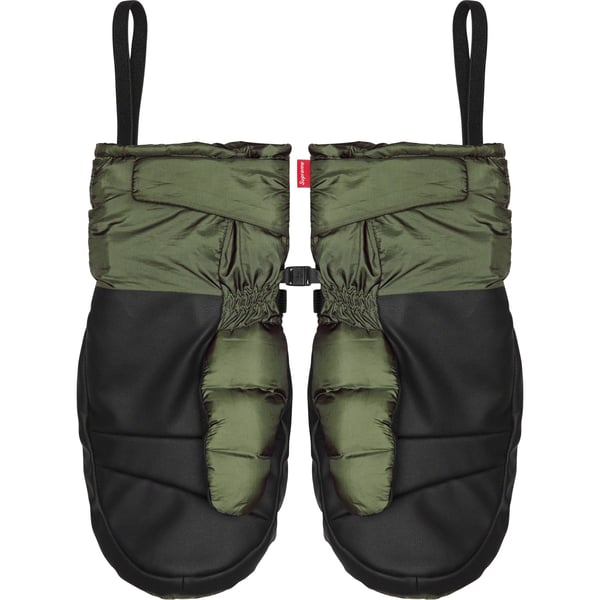 Supreme Featherweight Down Mittens - Olive (front)