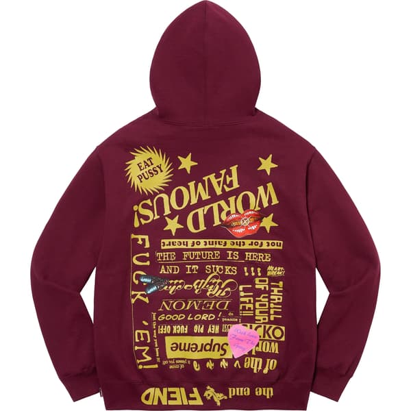 Supreme Fiend Hooded Sweatshirt - Burgundy (front)