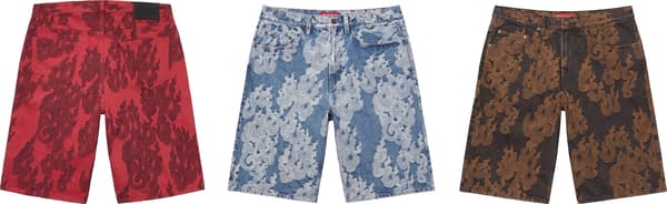 Supreme Flames Jacquard Baggy Denim Short - Product Image