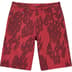 Supreme Flames Jacquard Baggy Denim Short - Washed Red (front)