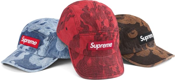 Supreme Flames Jacquard Denim Camp Cap - Product Image