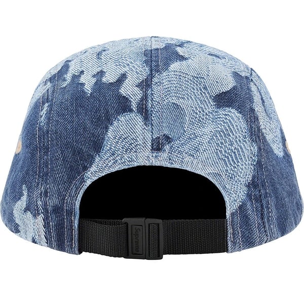 Supreme Flames Jacquard Denim Camp Cap - Washed Indigo (front)