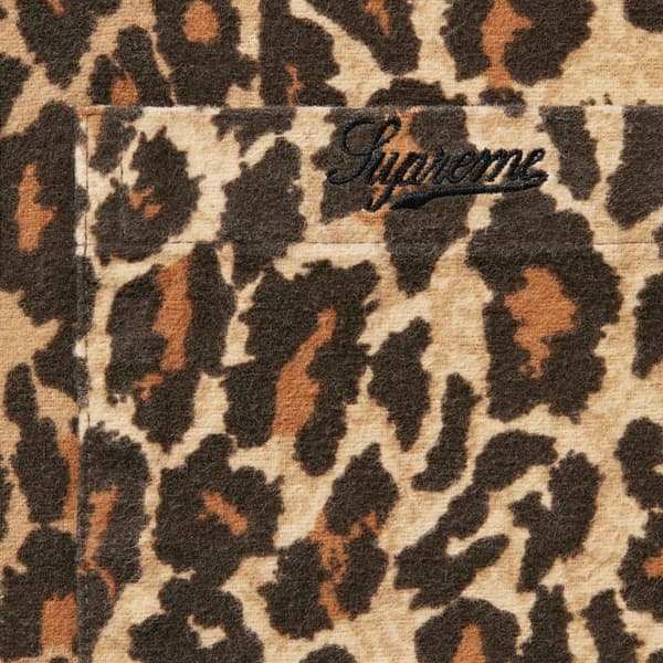 Supreme Flannel Pajama Shirt - Leopard (front)