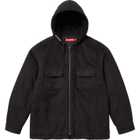 Supreme Fleece Zip Up Hooded Shirt Black