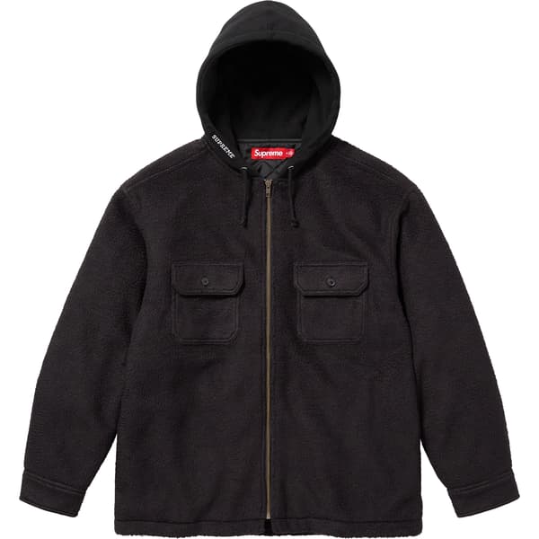 Supreme Fleece Zip Up Hooded Shirt - Black (front)
