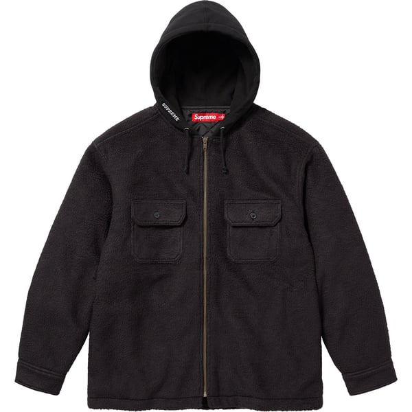 Supreme Fleece Zip Up Hooded Shirt - Black (front)