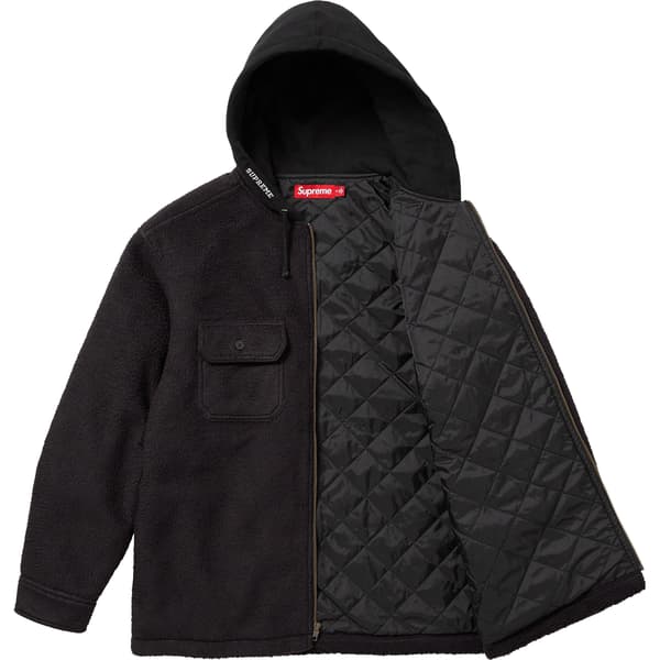 Supreme Fleece Zip Up Hooded Shirt - Black (front)