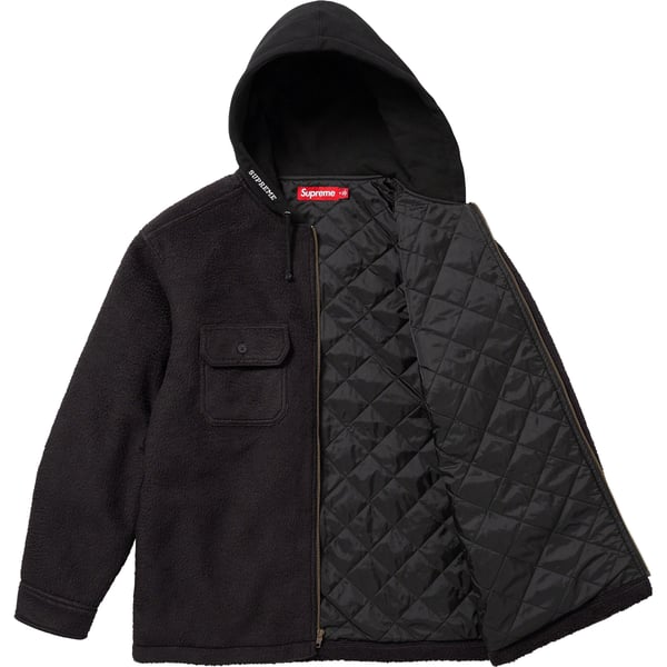 Supreme Fleece Zip Up Hooded Shirt - Black (front)