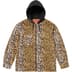 Supreme Fleece Zip Up Hooded Shirt - Brown Leopard (front)