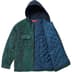 Supreme Fleece Zip Up Hooded Shirt - Teal Leopard (front)