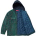 Supreme Fleece Zip Up Hooded Shirt - Teal Leopard (front)