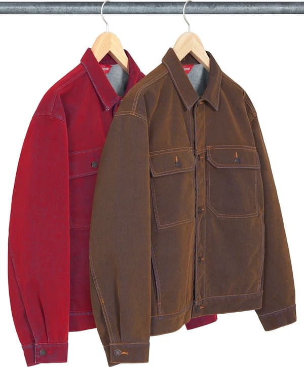 Supreme Flocked Denim Trucker Jacket - Product Image