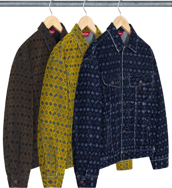 Supreme Flocked Denim Trucker Jacket - Product Image