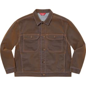 Supreme Flocked Denim Trucker Jacket Gold