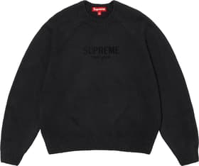 Supreme Flocked Logo Sweater Black