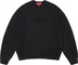 Supreme Flocked Logo Sweater - Black (front)