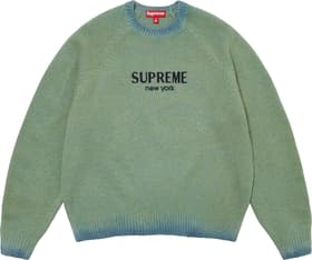 Supreme Flocked Logo Sweater Green