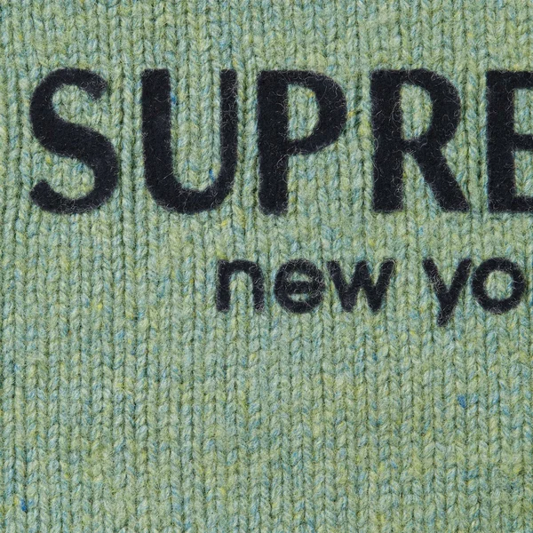 Supreme Flocked Logo Sweater - Green (front)