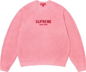 Supreme Flocked Logo Sweater Red
