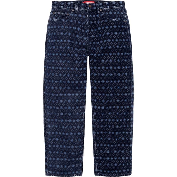 Supreme Flocked Loose Fit Jean - Blue (front)