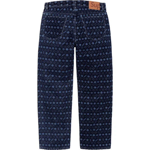 Supreme Flocked Loose Fit Jean - Blue (front)