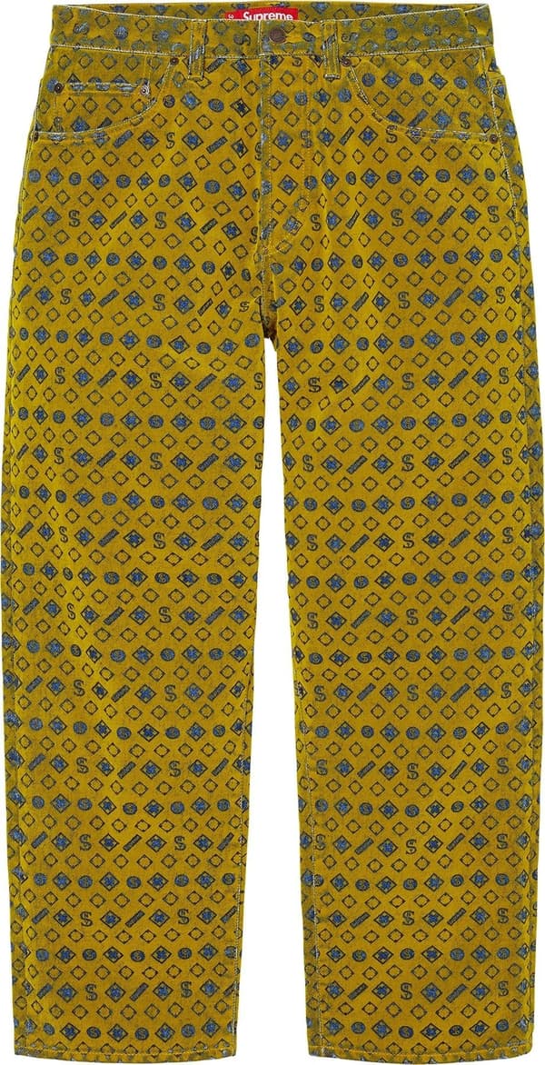 Supreme Flocked Loose Fit Jean - Mustard (front)