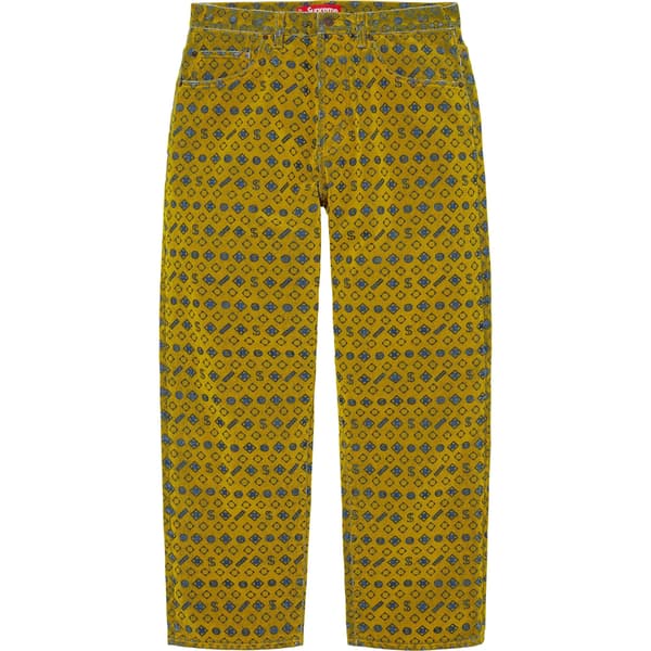 Supreme Flocked Loose Fit Jean - Mustard (front)