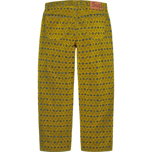 Supreme Flocked Loose Fit Jean - Mustard (front)