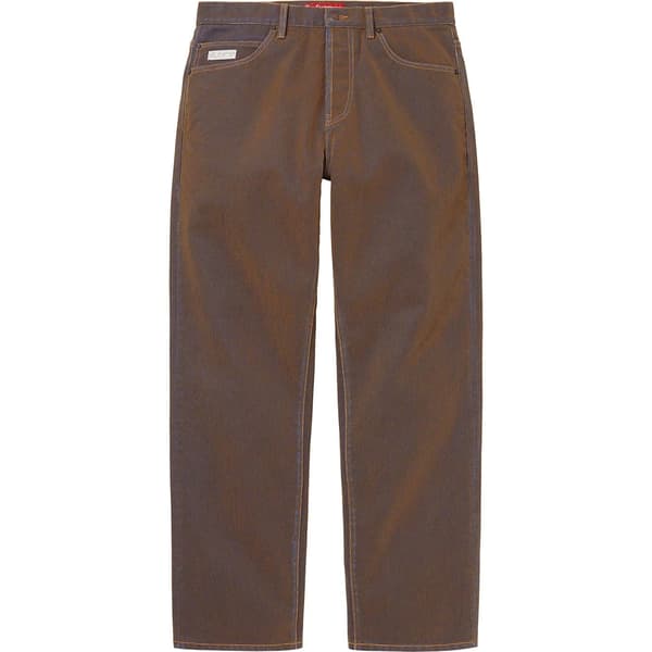 Supreme Flocked Regular Jean - Gold (front)