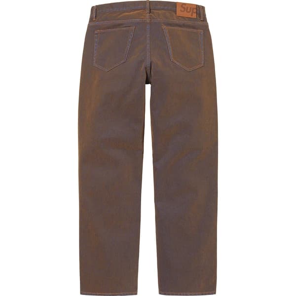 Supreme Flocked Regular Jean - Gold (front)