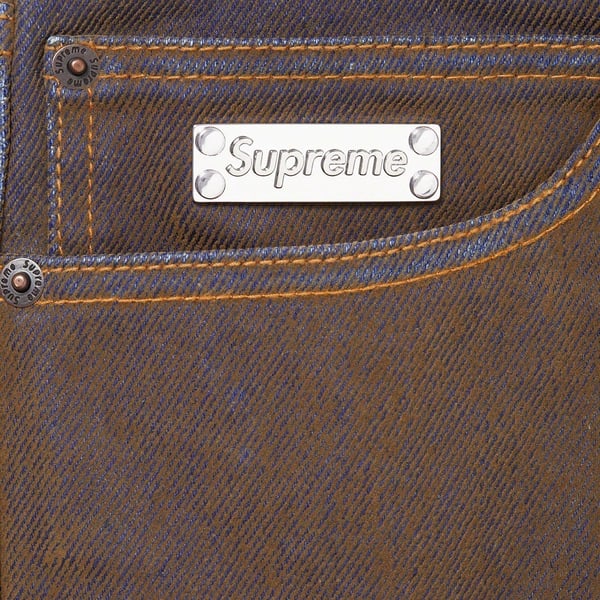 Supreme Flocked Regular Jean - Gold (front)