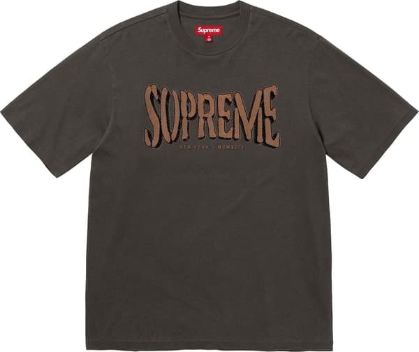 Supreme Flocked Washed S/S Top - Black (front)