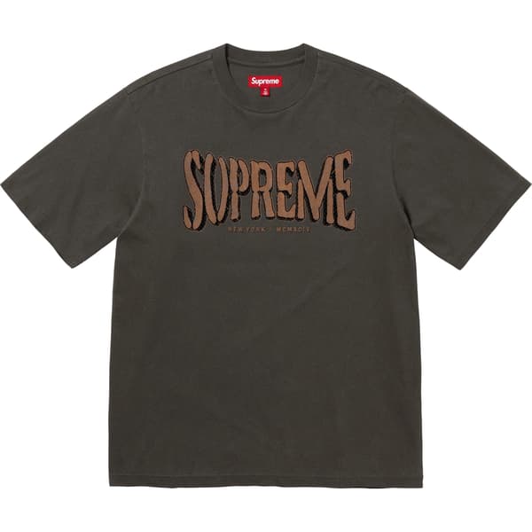 Supreme Flocked Washed S/S Top - Black (front)