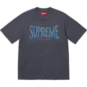 Supreme Flocked Washed S/S Top Dusty Navy