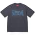 Supreme Flocked Washed S/S Top - Dusty Navy (front)