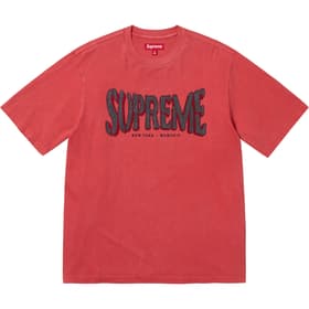 Supreme Flocked Washed S/S Top Red