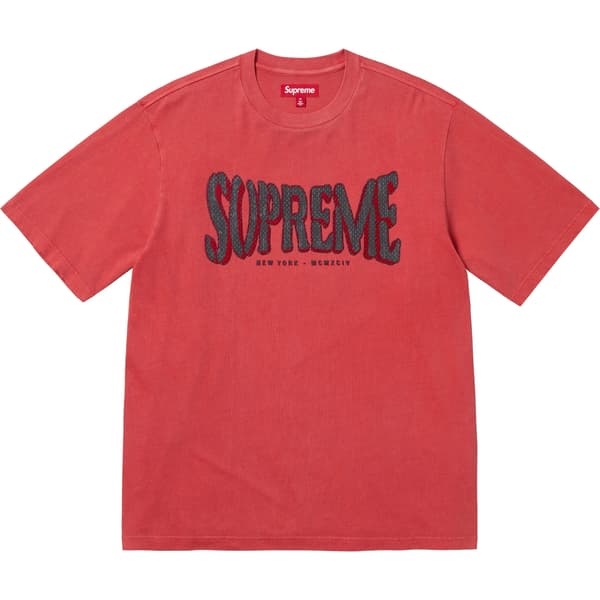 Supreme Flocked Washed S/S Top - Red (front)