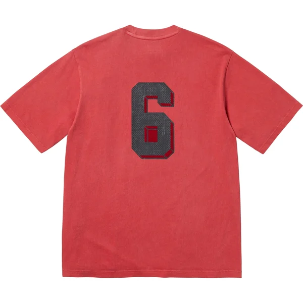 Supreme Flocked Washed S/S Top - Red (front)